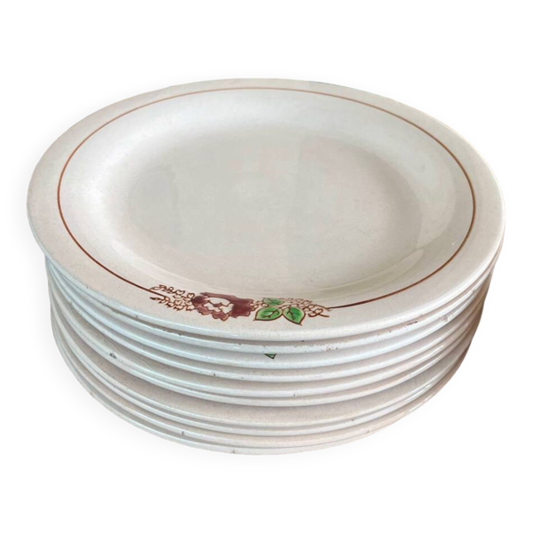 Série de 10 assiettes plates Longwy