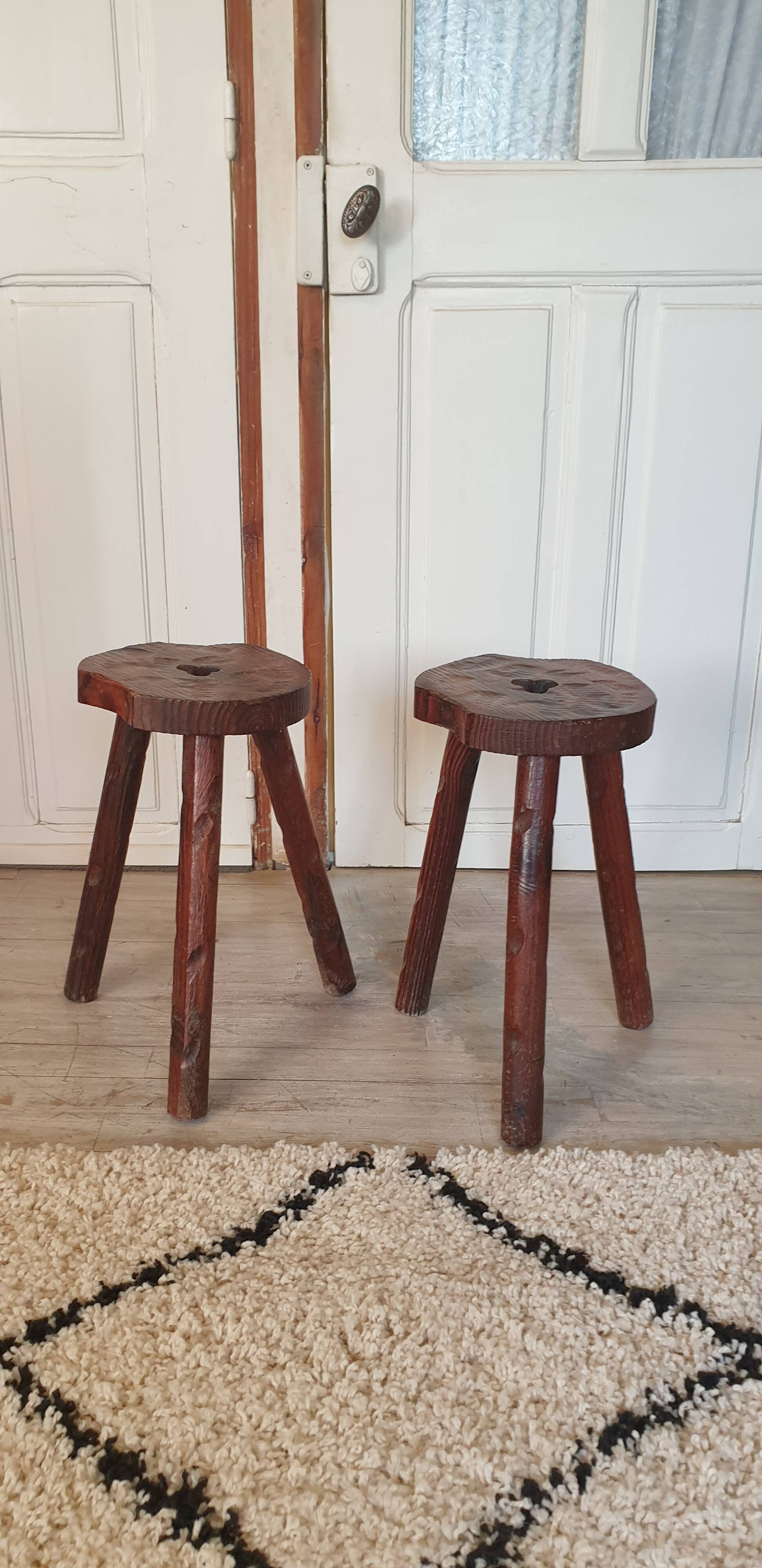Pair of brutalist stools