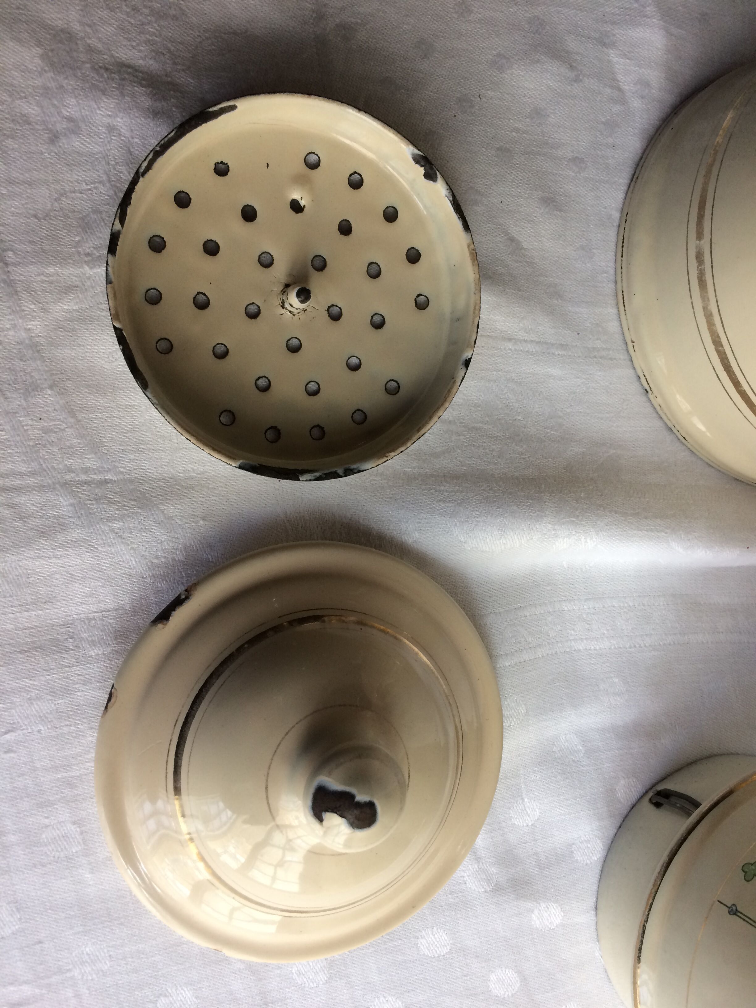 Art Nouveau enamelled sheet metal coffee maker