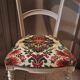 Empire style chair redone in velvet fabric, old floral pattern, 1900