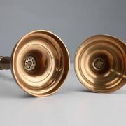 Set of two antique 19th century French copper candlesticks