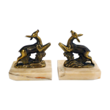 Pair of Art Deco deer book greenhouses