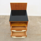 Table de chevet du milieu du siècle entièrement rénovée par Mojmír Požár, années 1960, Tchécoslovaquie