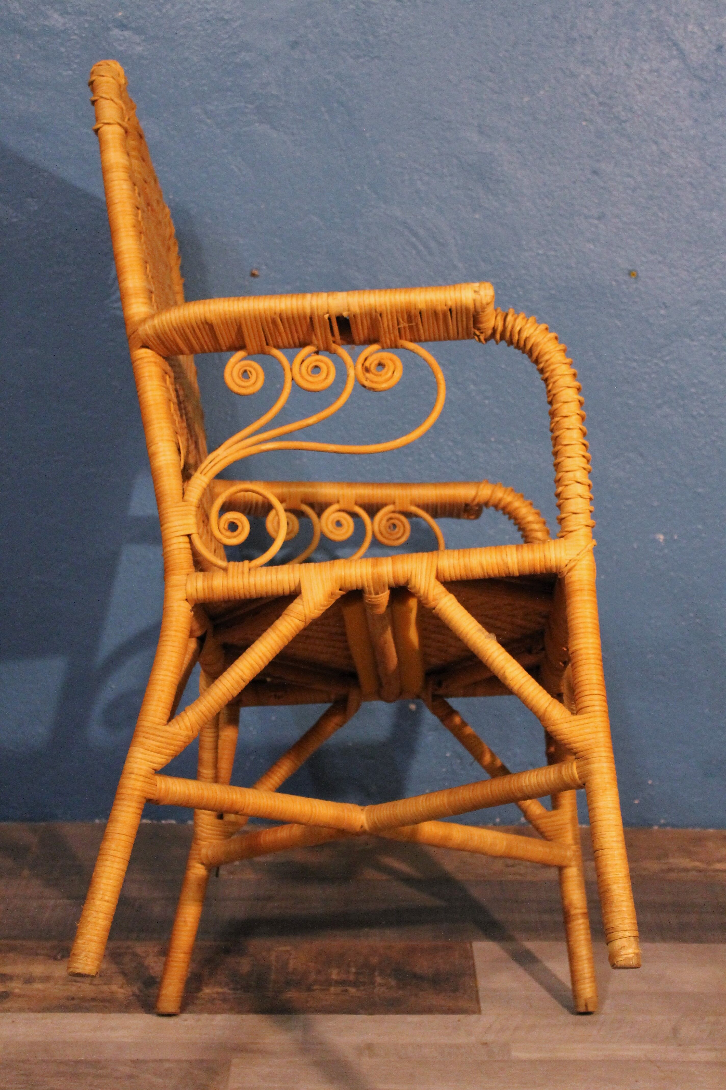 Pair of rattan armchairs "Peacock" 1970