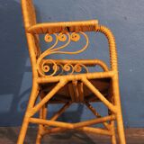 Paire de fauteuils rotin "peacock" 1970