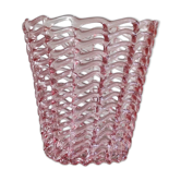 Vintage pink woven glass lantern – Murano style