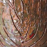 Enamelled terracotta head signed