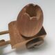 Two door peaks aperitif zoomorphic fish bird solid wood vintage design