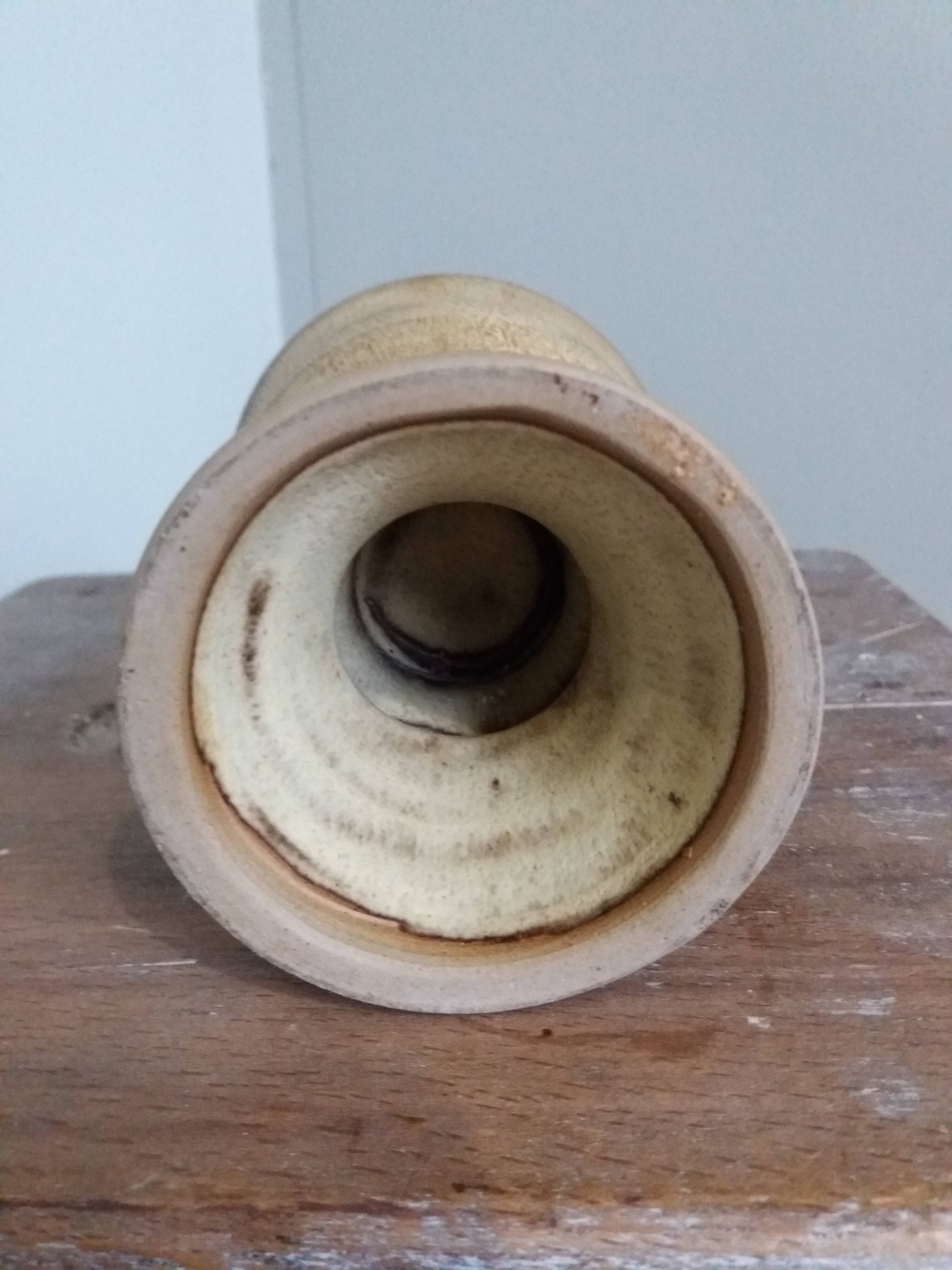 Chalice cup candle holder in stoneware