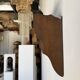 Antique wooden wall shelf with a turned gallery and 5 hooks L120 H40 D18