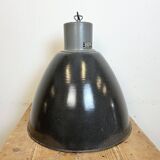 Large Dark Grey Enamel Industrial Factory Lamp from Elektrosvit, 1960s
