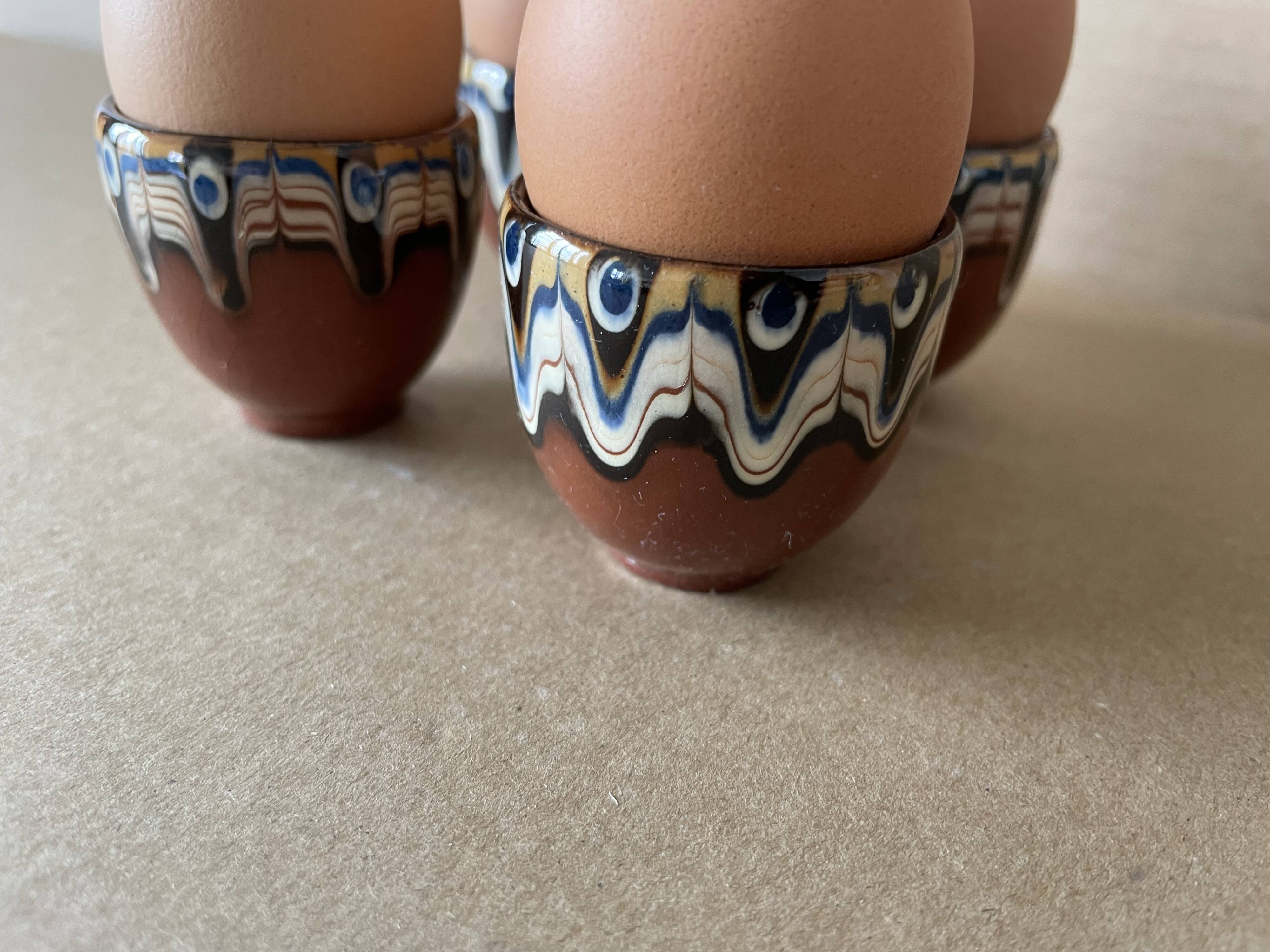 Set of 4 Russian ceramic egg cups