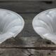 Pair of glass lampshades, glass bowl for suspension, globe for chandelier.