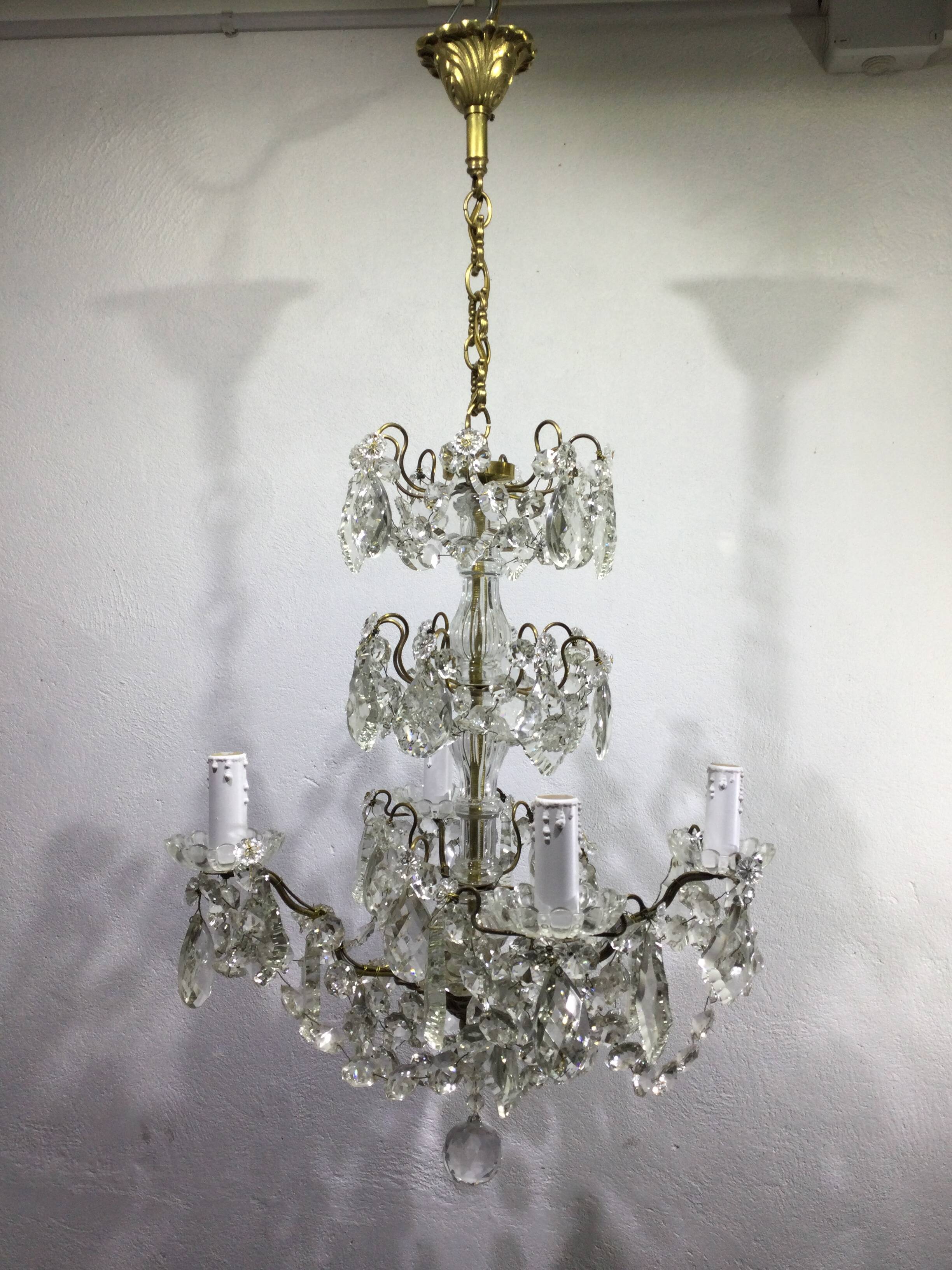 4 light crystal chandelier