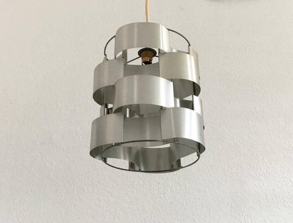 French aluminium sculptural pendant from the mid-century by Max Sauze, 1960s.