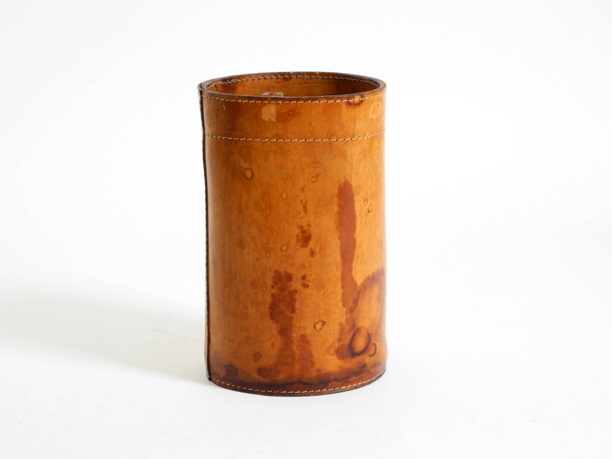 Beautiful 1960s leather paper bin by Torben Ørskov & Co Denmark
