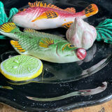 Vallauris majolica barbotine wall plate 1950