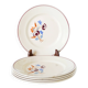 Set of 5 dessert plates Salins, hand-painted flower patterns, 1950.