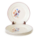 Set of 5 dessert plates Salins, hand-painted flower patterns, 1950.