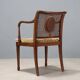 Antique beech armchair stained walnut and fabric, Italy, 19th century