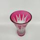 Vase en cristal rose de Val Saint Lambert. Vers 1960.