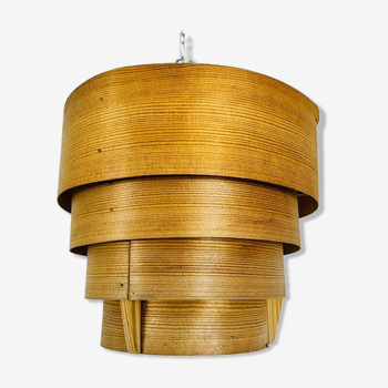 Wooden pendant lamp by Hans-Agne Jakobsson, Sweden, 1960s