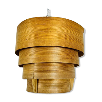 Wooden pendant lamp by Hans-Agne Jakobsson, Sweden, 1960s