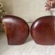 Pair of vintage exotic wood bookends