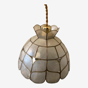 Suspension mother-of-pearl and brass diam 25 cm
