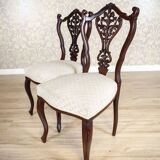 Antique Louis XV Ash Chairs with Openwork Backrests, Set of 4