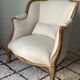 Shepherdess armchair completely restored in fabric buckle