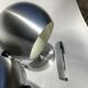 Pair of vintage brushed aluminum eyeball wall lamps