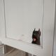 Vintage wooden and wicker shelf