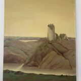 Oil painting "Ruined Tower Landscape"