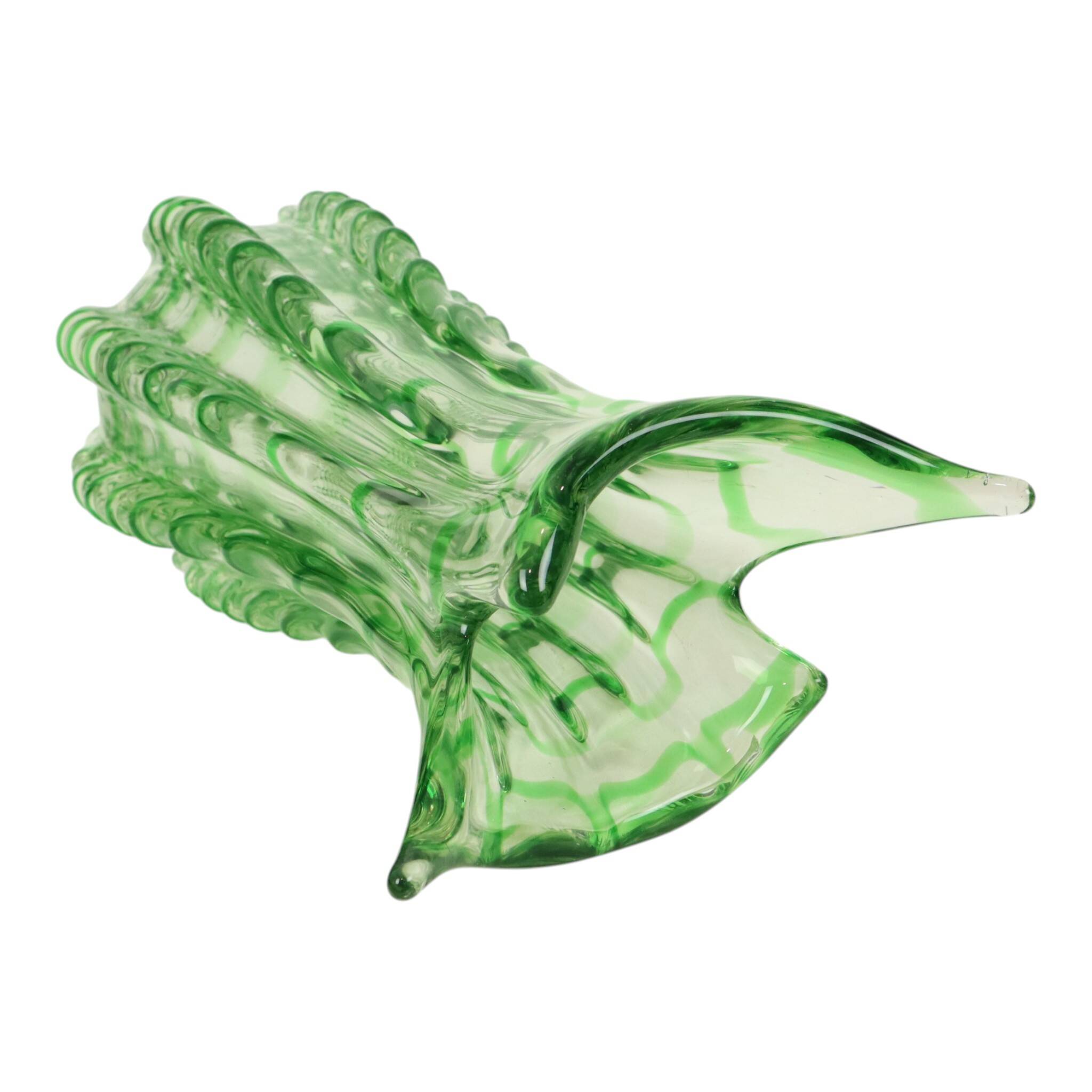 Large Green Glass Vase Murano Dino Martens Style 1960s