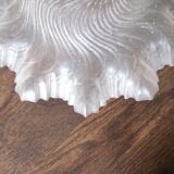 Pair of frosted glass flower pendant lamps