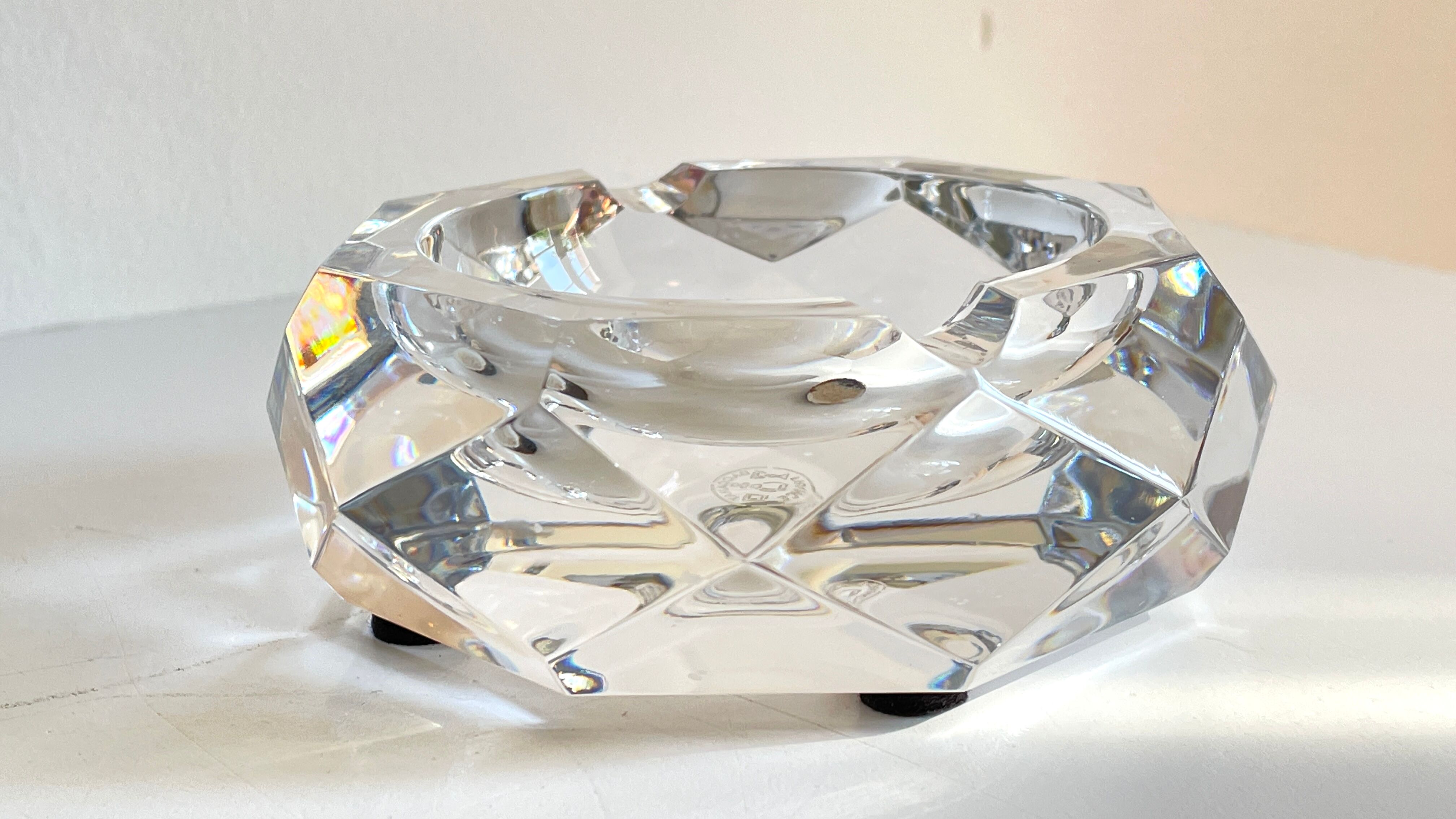 Baccarat crystal pocket ashtray, France