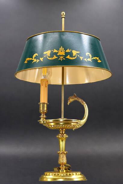 Bronze Gilt Bouillotte Lamp in Directoire Style "Lucien Gau"
