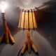 Pair of bamboo and rattan wall lights 1960/1970.