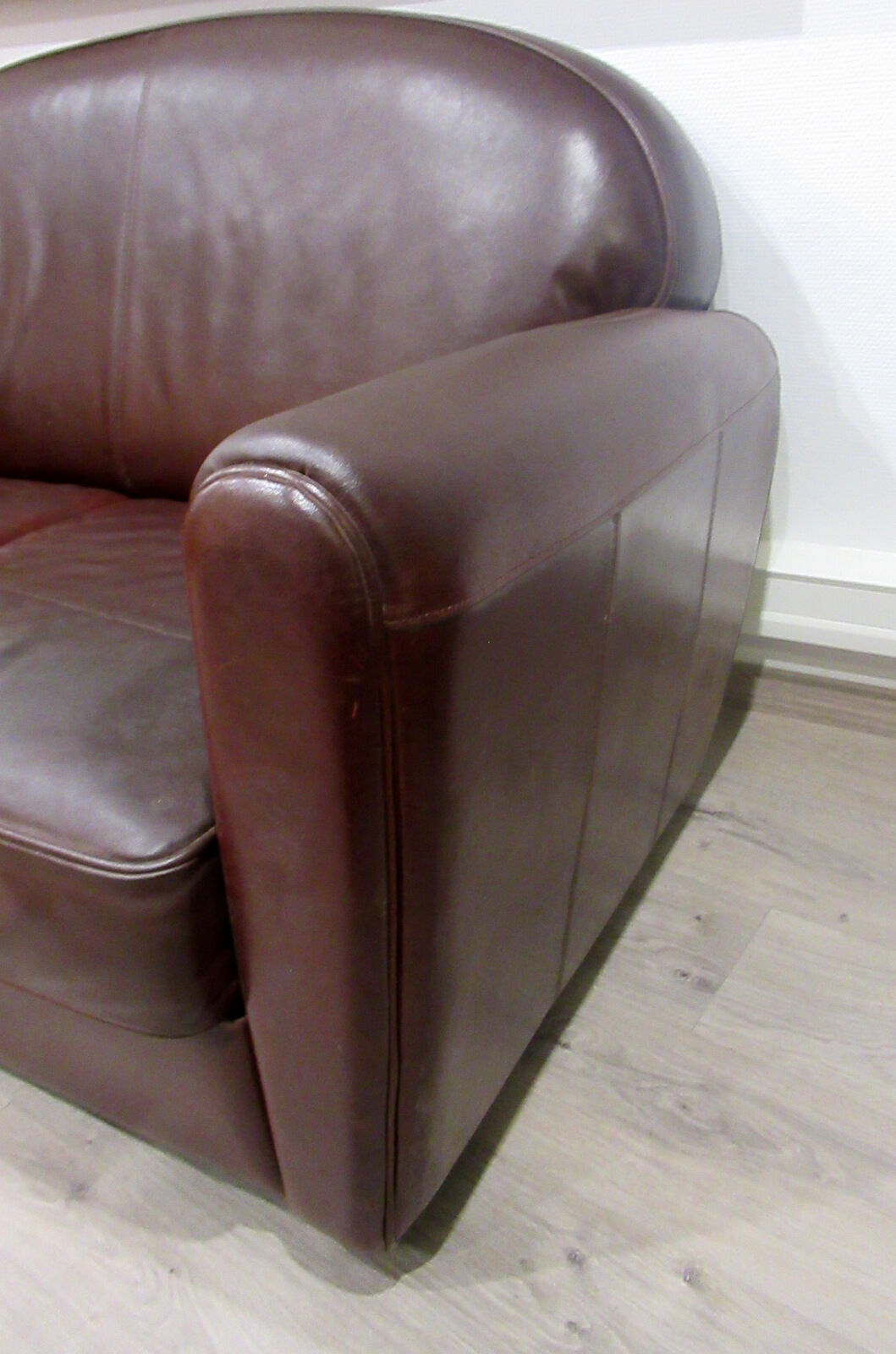 Small leather sofa, 2 seats, vintage.