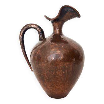 Petit vase pichet vintage en cuivre gaufré par Egidio Casagrande, Italie