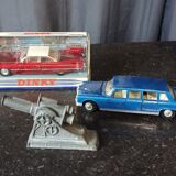 Lot Dinky Toys Mercedes et Cadillac et canon Crescent Toys