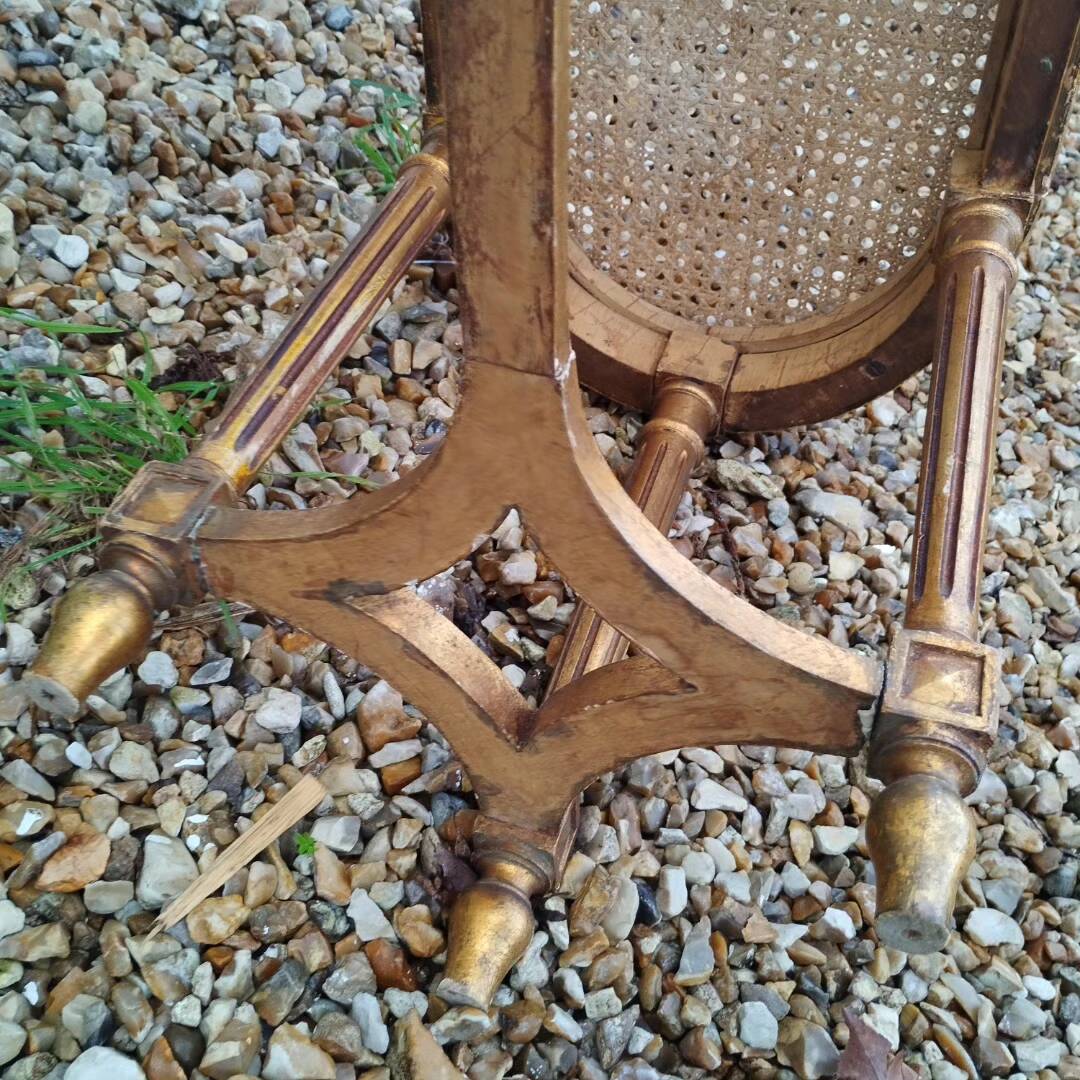 Louis XVI style gilded wood piano bench