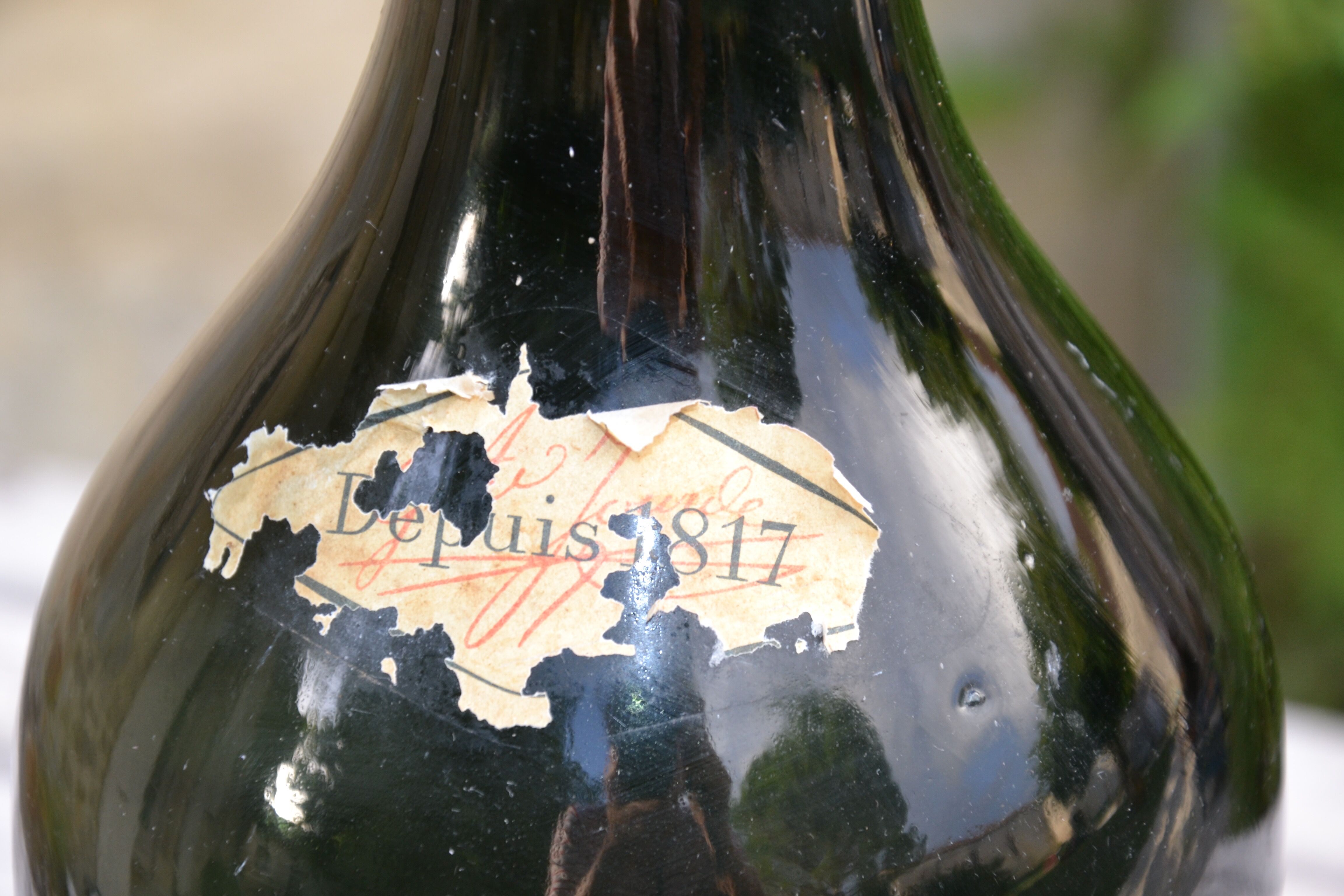 bottle in glass liqueur Bordeaux