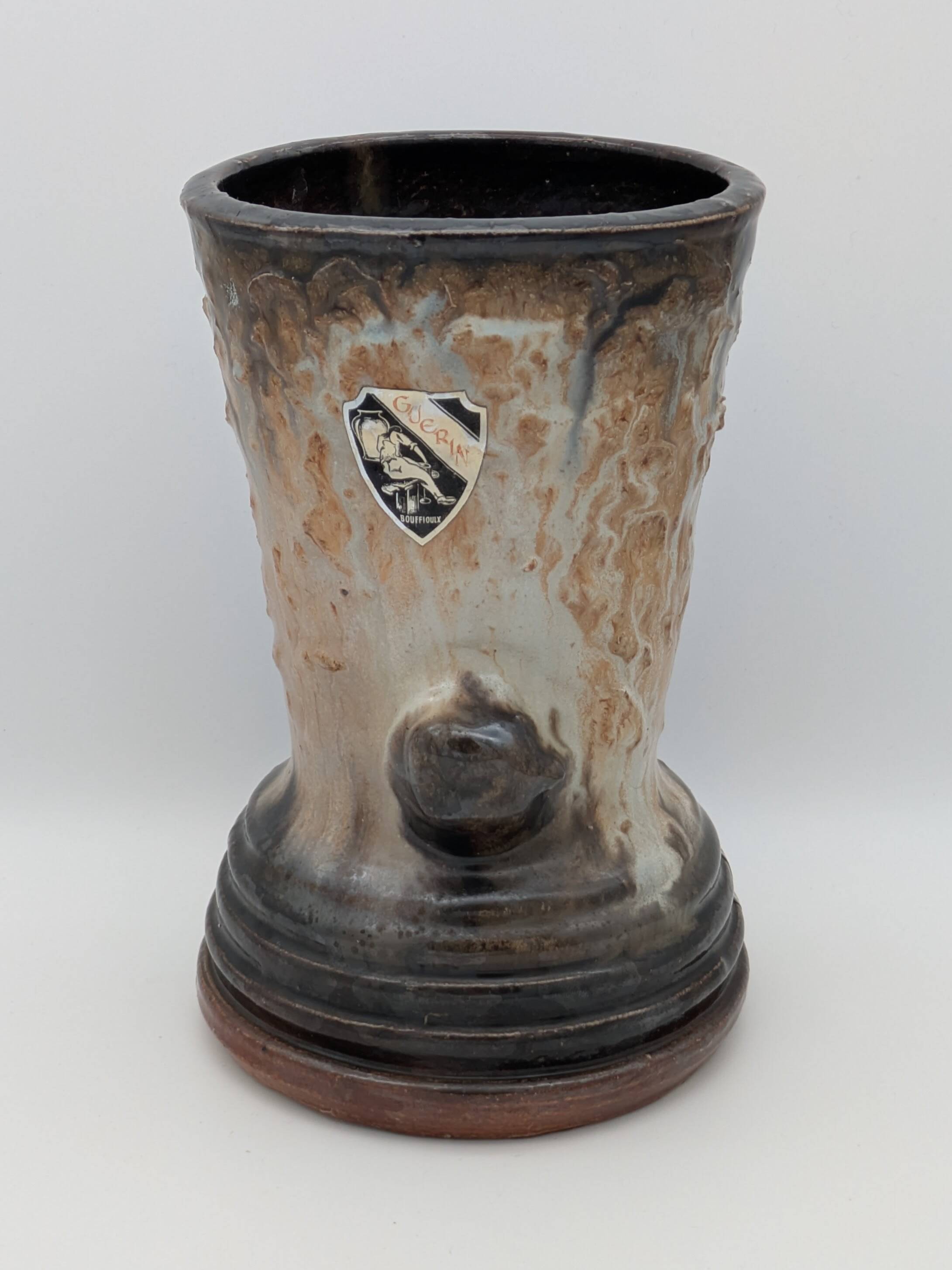 Roger Guérin (Bouffioulx) - Sculptural Vase Salt Glaze - Drip Decoration 1940