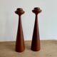 Danish teak candlesticks- Set of 2,  1960s