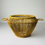 Vintage rattan basket, Italy, 1960s