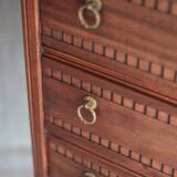 Wooden furniture with 3 drawers in Louis XVI style, chiffonnier table.