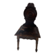 Wooden chair with Breton leather seat