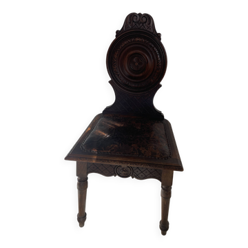 Chaise bois et assise cuir bretonne